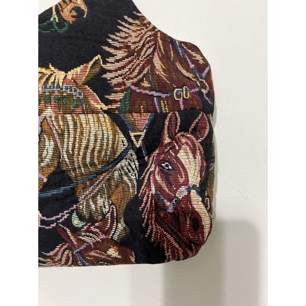 Vintage Horse Animal Equestrian Pony Handmade Tapestry Hobo Bag - Picture 2 of 10
